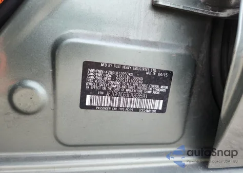 2015 Subaru Impreza Premium из США, поврежденный, VIN JF1GPAC63FH269593